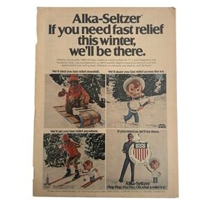 Vintage Alka-Seltzer Magazine Print Ad 1980‎ US Olympic Committee Advertisement